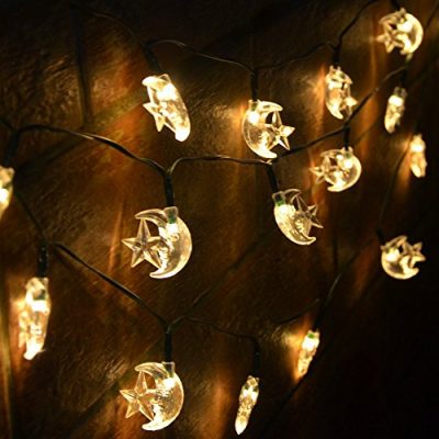 INST [Solar Version] Islamic EID Ramadan 25ft/40 LED Stars and Moons ...