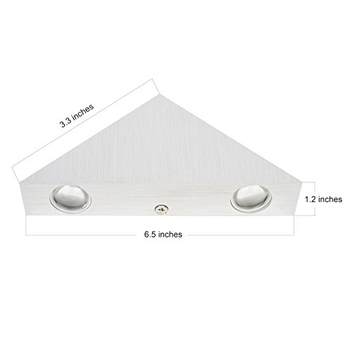 Lightess Modern Wall Sconce Lighting Triangle Designed 3W LED Cold ...