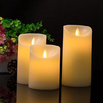 Moving Wick LED Flameless Candles, Warmer Romantic Battery Powered ...